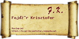 Fejér Krisztofer névjegykártya