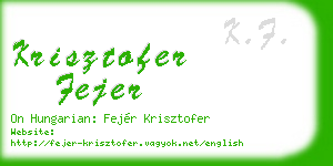 krisztofer fejer business card